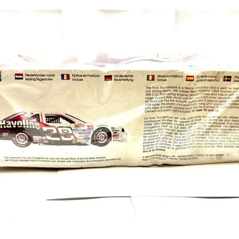28 Davey Allison Havoline Thunderbird Model Car Kit Monogram 1 24scale 1990 Ford
